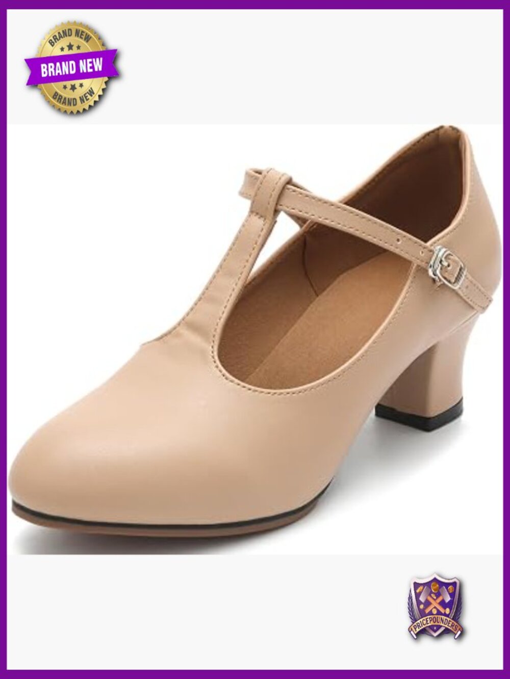 T-Strap Character Dance Heels 2'' for Ballroom Latin Salsa